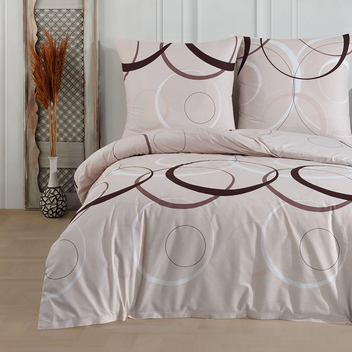 Buymax Bettwäsche Set, 100% Baumwolle, Beige, 135x200 cm