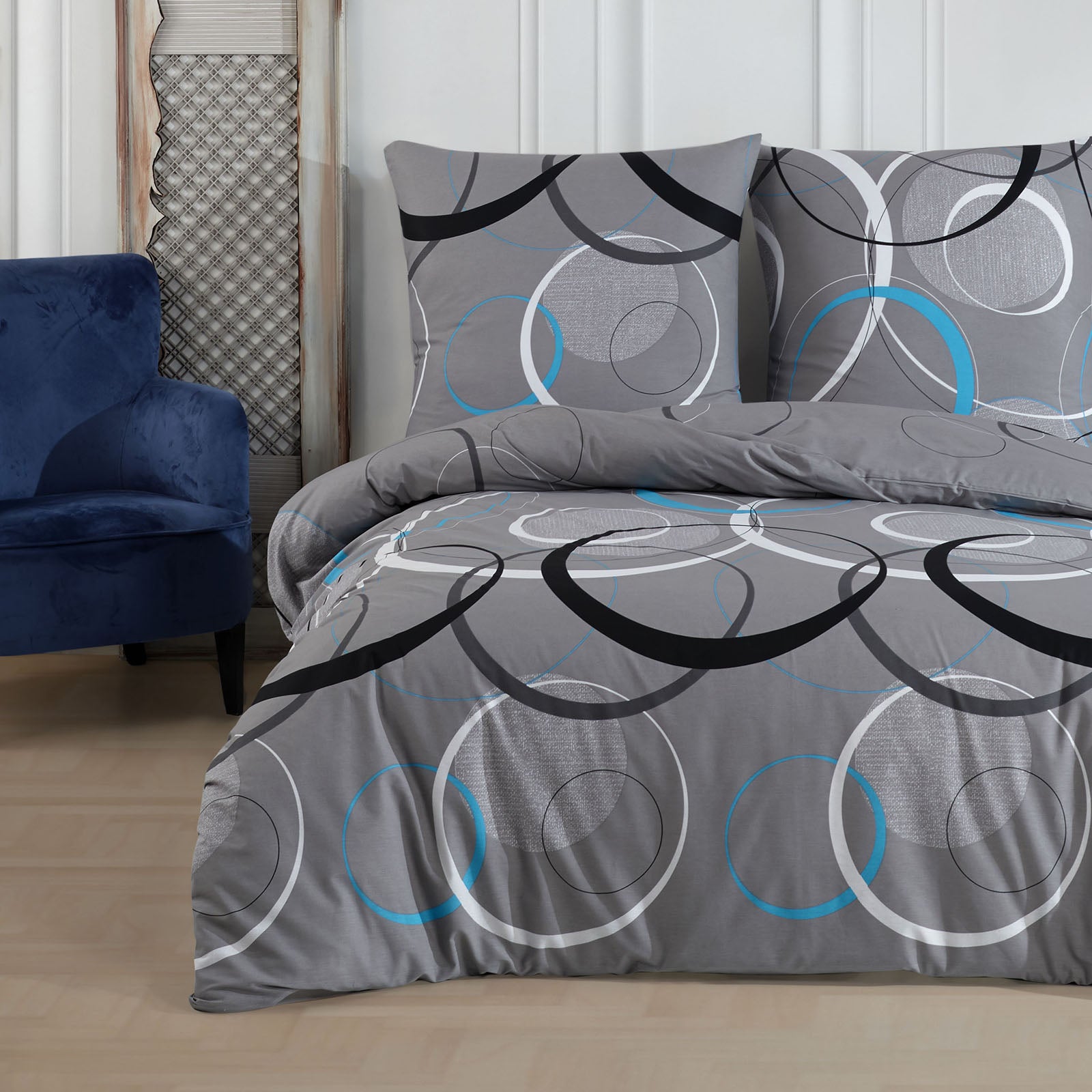 rennrad bettwäsche Buymax Bettwäsche Wave Grey – Renforcé Baumwolle, 80x80 cm Kissenbezüge
