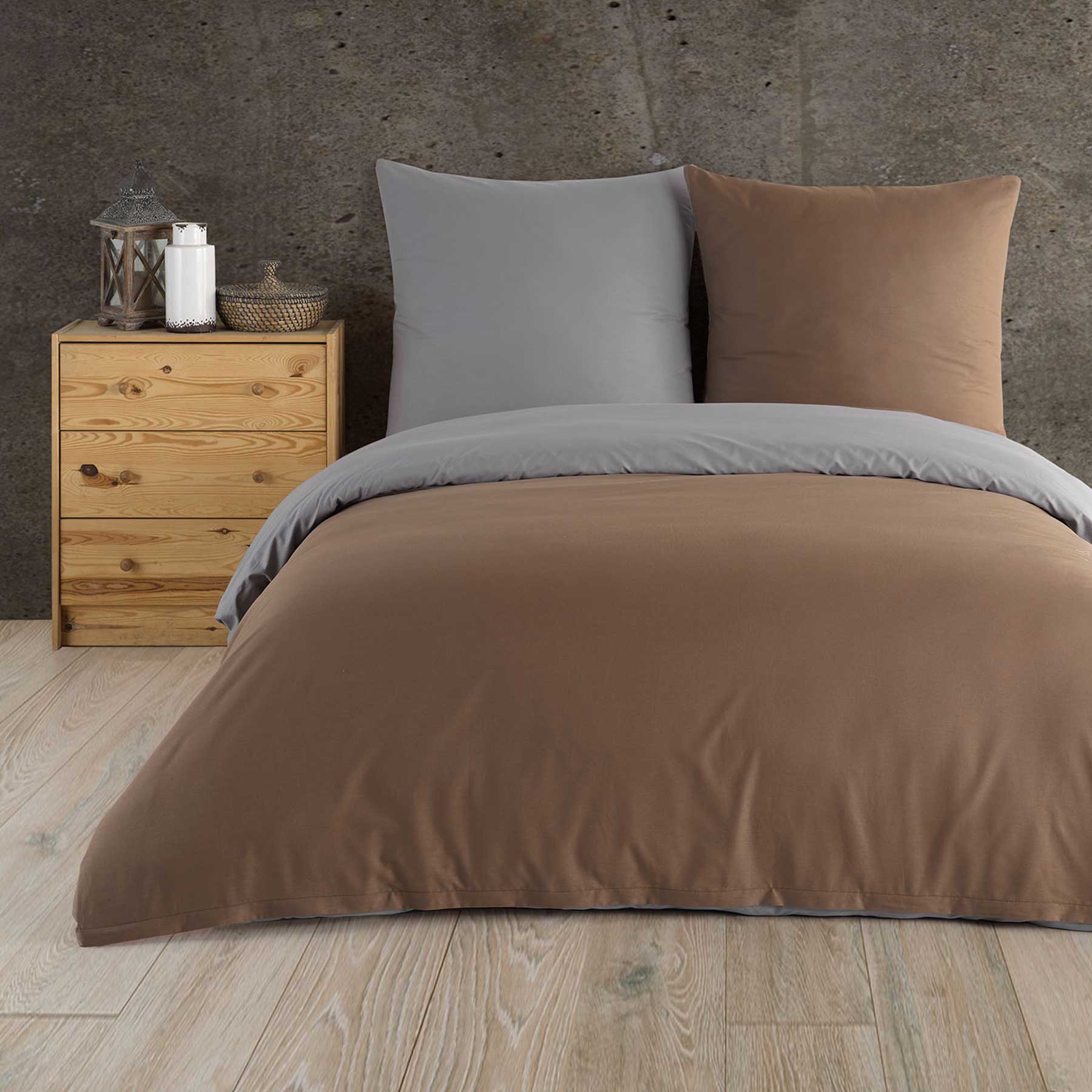 Renforcé Wende-Bettwäsche Set – 100% Baumwolle, Bequem & Vielseitig