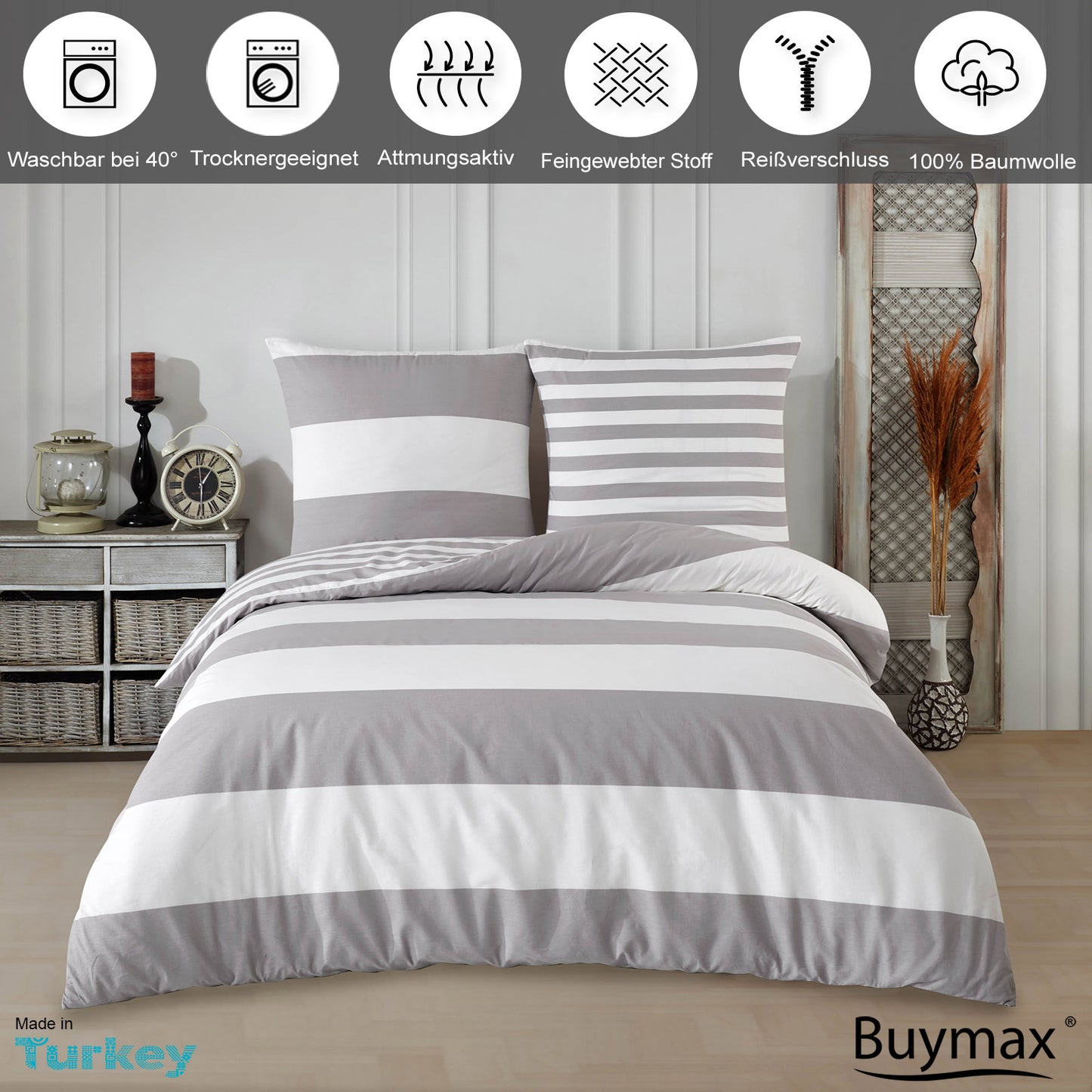 Renforcé Bettwäsche "Aspara", 100% Baumwolle, 135x200, 155x220, 200x200, 200x220 cm