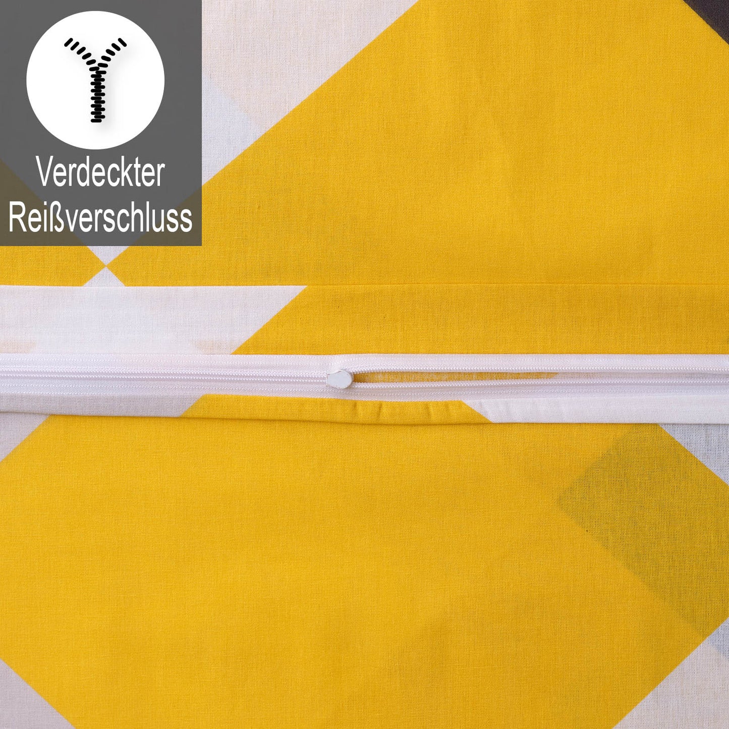Renforcé Bettwäsche, Gelb, Reißverschluss
