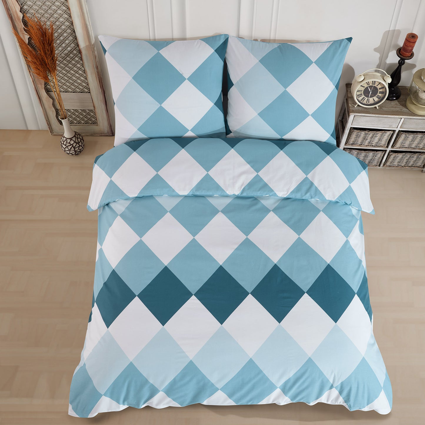 Renforcé Bettwäsche, Blau, 135x200 cm, 155x220 cm, 200x200 cm, 200x220 cm