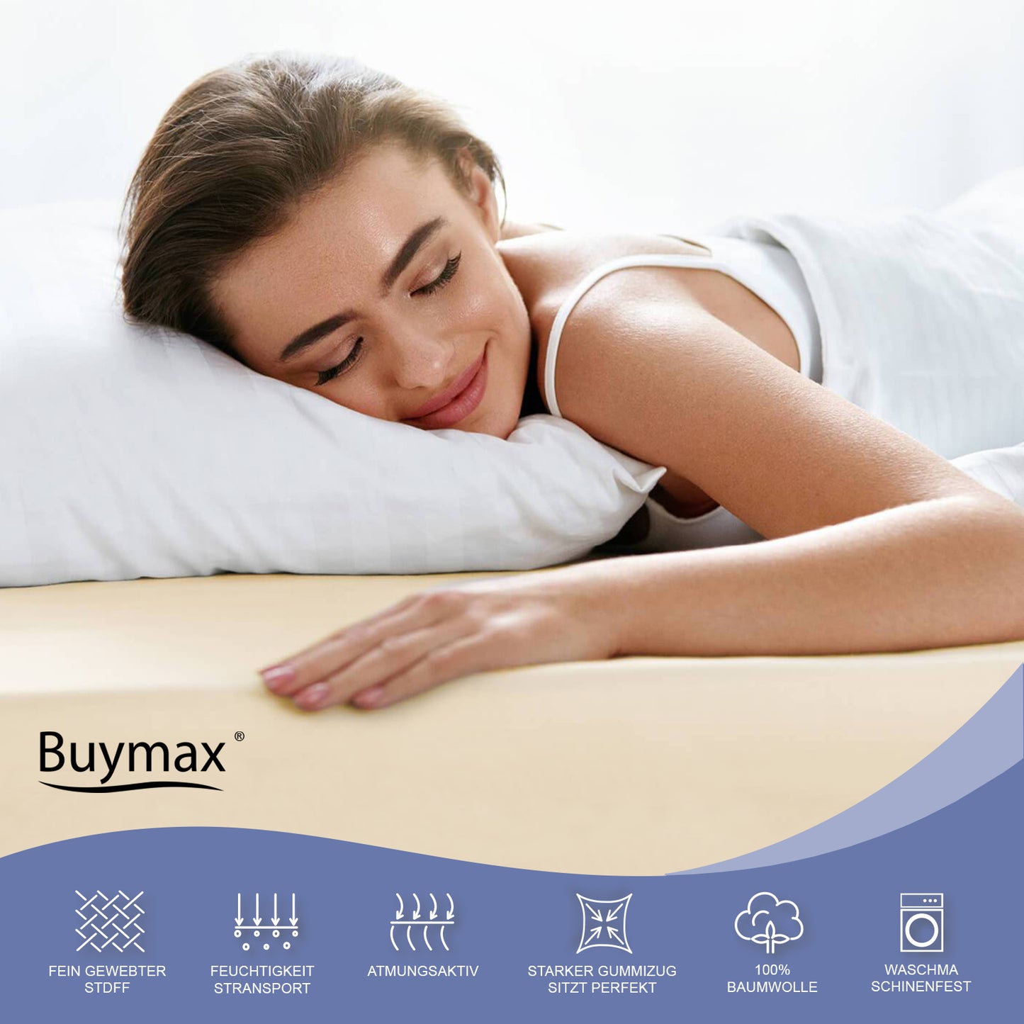 Drap-housse pour lit à eau en jersey, 140x200 - 160x220 cm