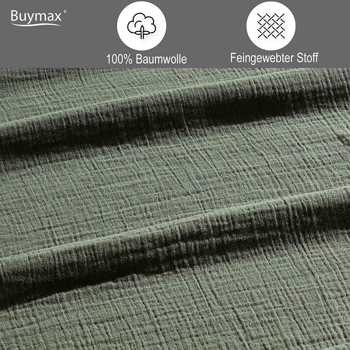 Buymax® Musselin Bettwäsche Set aus Baumwolle