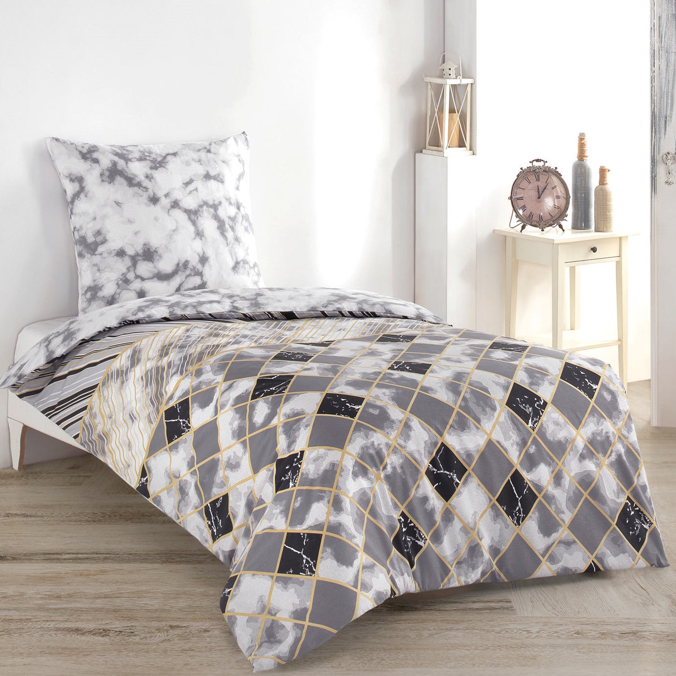 3-piece bed linen 200x220 cotton renforce with zipper â Buymax