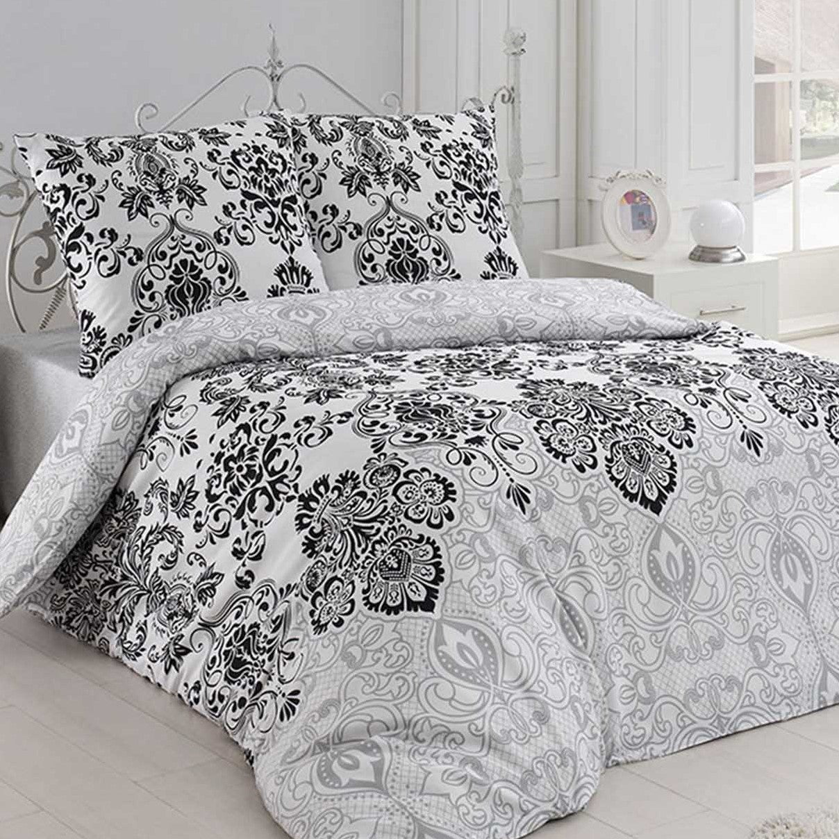Buymax Renforcé Bettwäsche 100%Baumwolle –Luxury Grey Design & 80x80cm
