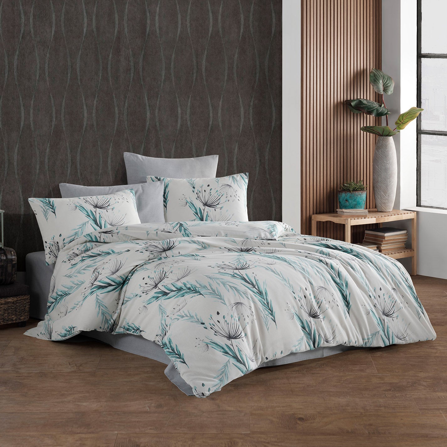 Bettwäsche, 80% Baumwolle, Blumen, 135x200 cm + 155x220 cm 200x200 cm + 200x220 cm