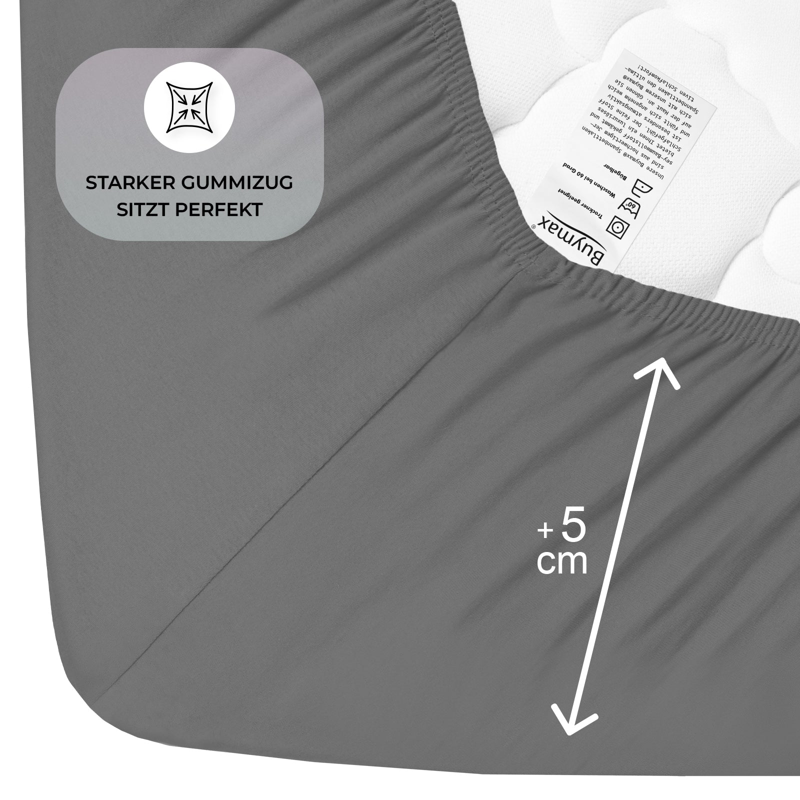 Jersey Spannbettlaken 140x200 cm - Buymax