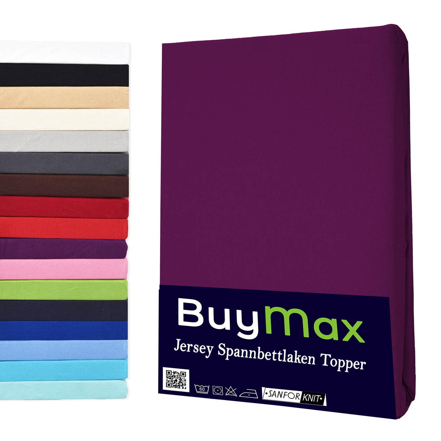 Topper Spannbettlaken 120x200 cm - Buymax Aubergine
