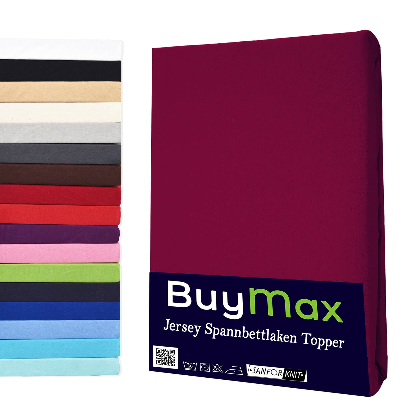 Topper Spannbettlaken 120x200 cm - Buymax Bordeaux