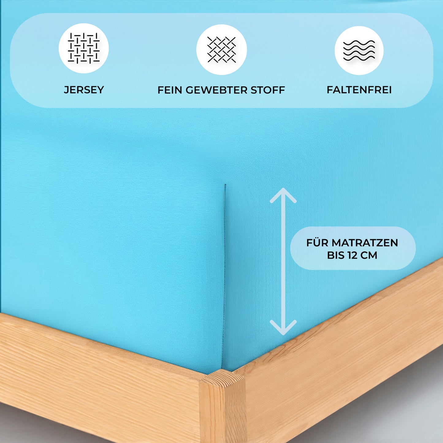 Topper, Spannbettlaken, Türkis, Ecke