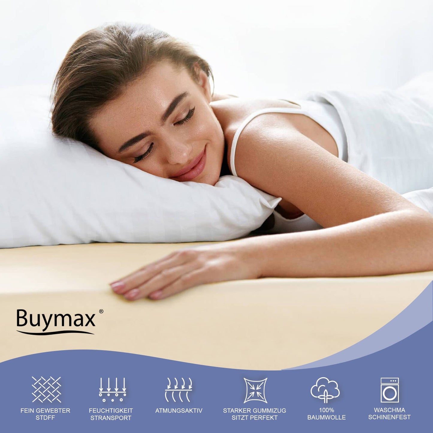 Topper Spannbettlaken 140x200 cm - Buymax