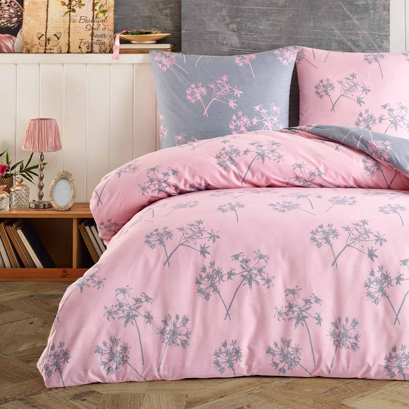 Buymax Renforcé Bettwäsche 100%Baumwolle – idil pink Design & 80x80cm