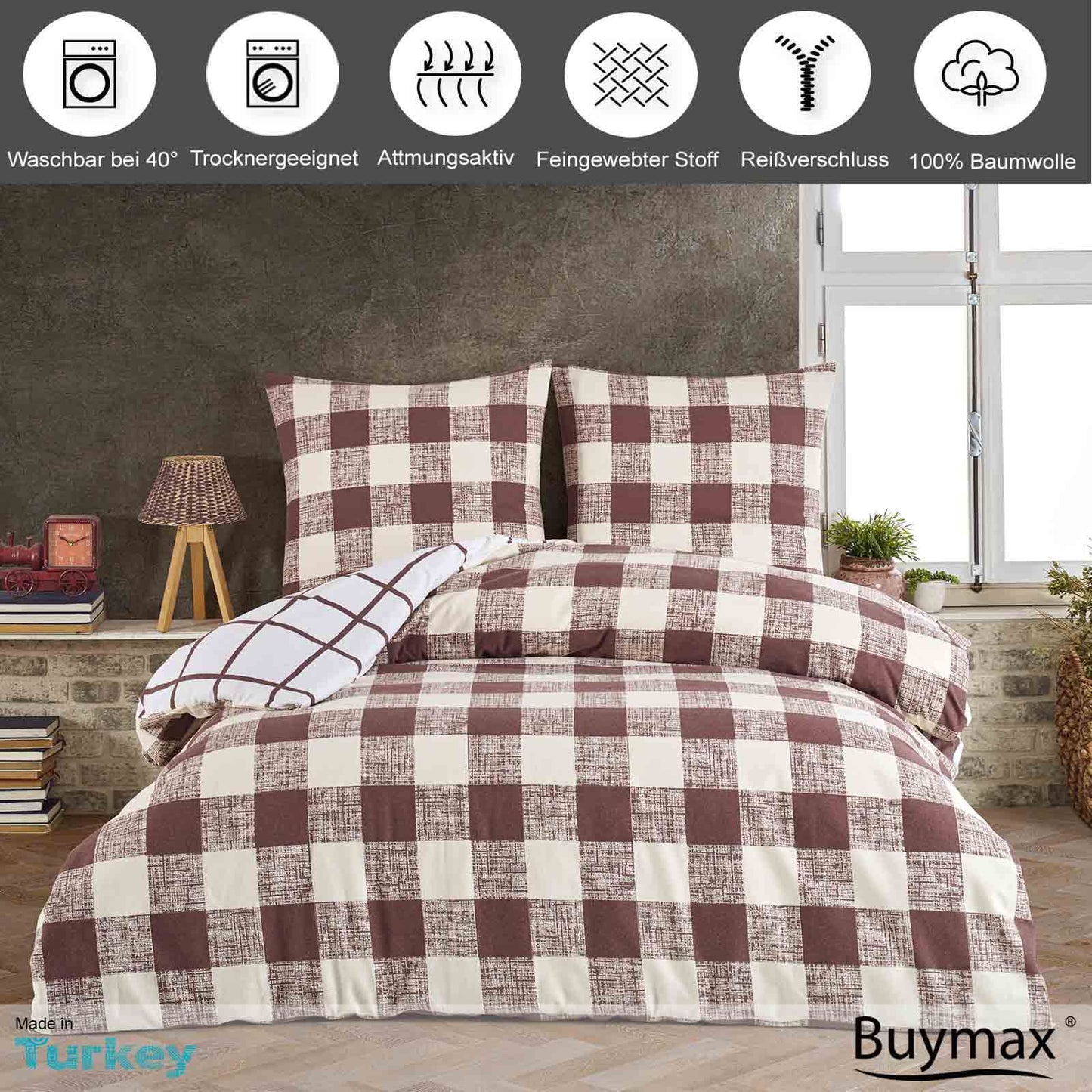 Biber Bettwäsche „Aliento“ – 100% Baumwolle, Flauschig & Atmungsaktiv – Buymax