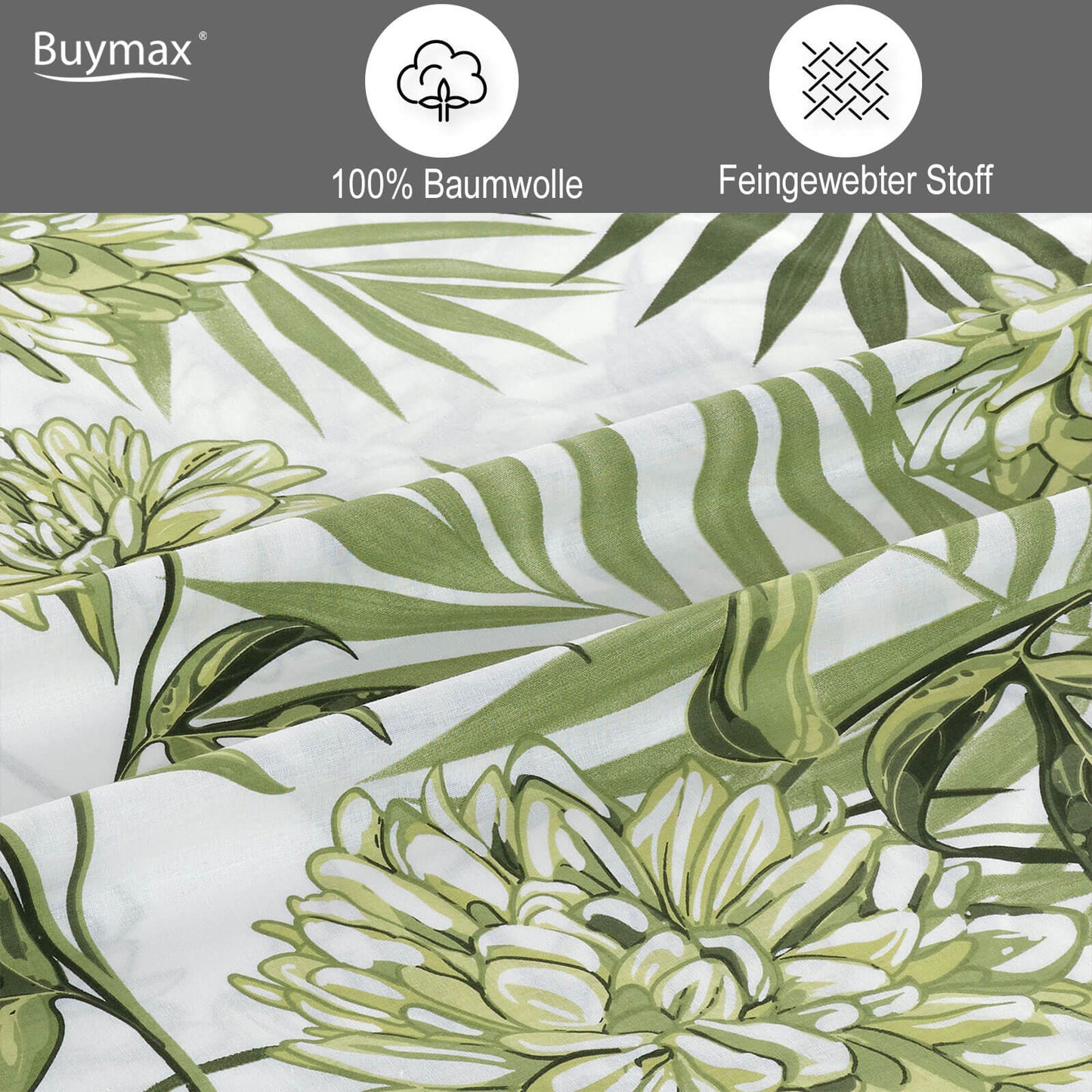 Renforcé Bettwäsche "amazing green" aus Baumwolle - Buymax