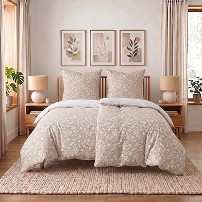 Bettwäsche Meadow Beige, Reißverschluss, 80x80 cm Kissenbezug, Polycotton – Bild 10