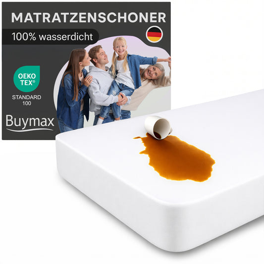 Kinder Matratzenschoner mit Rundumgummi: Verpackung, 100 % wasserdicht, OEKO-TEX Standard 100, Kaffee perlt ab – Bild 1