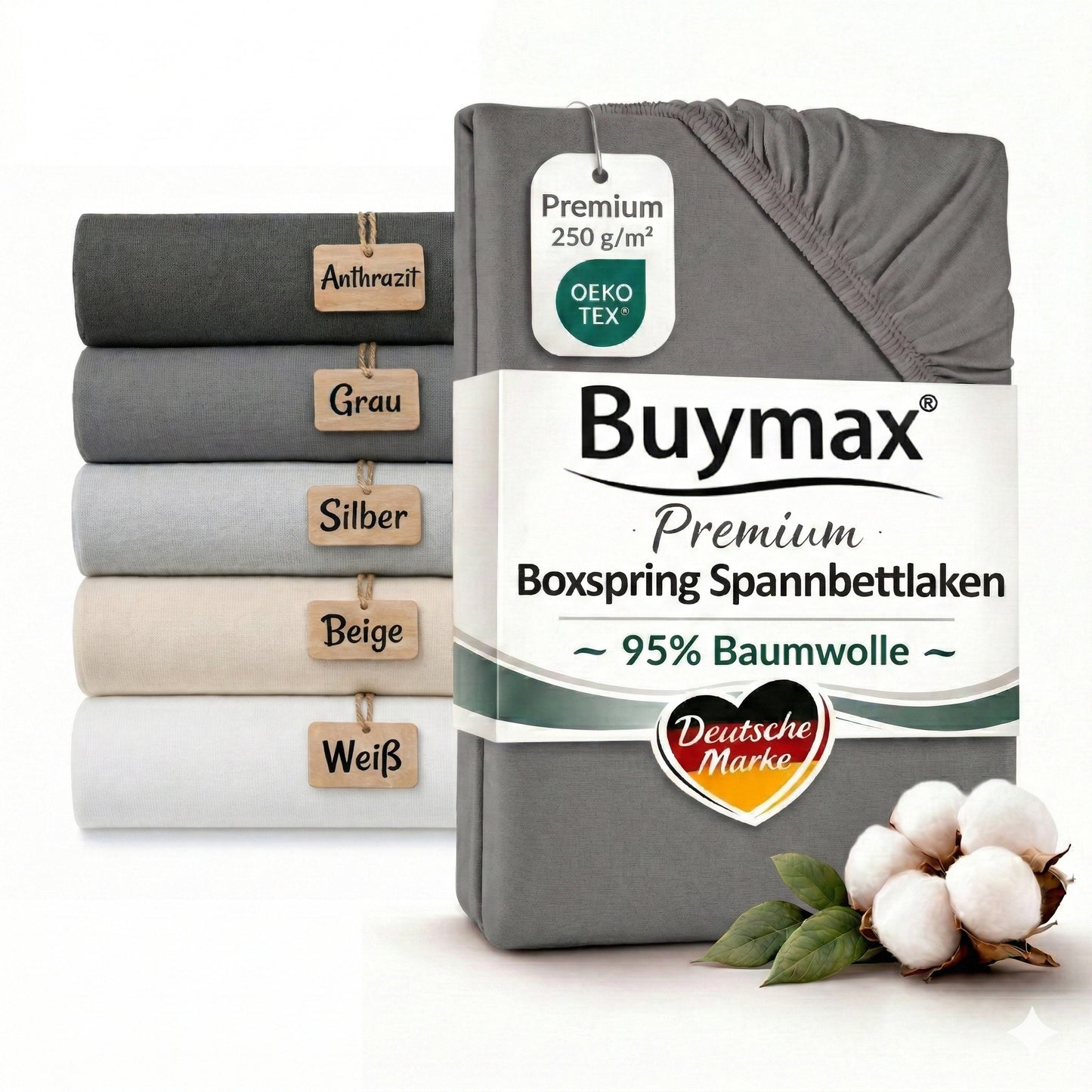 Premium Boxspringbett Spannbettlaken 140x200–160x220 cm