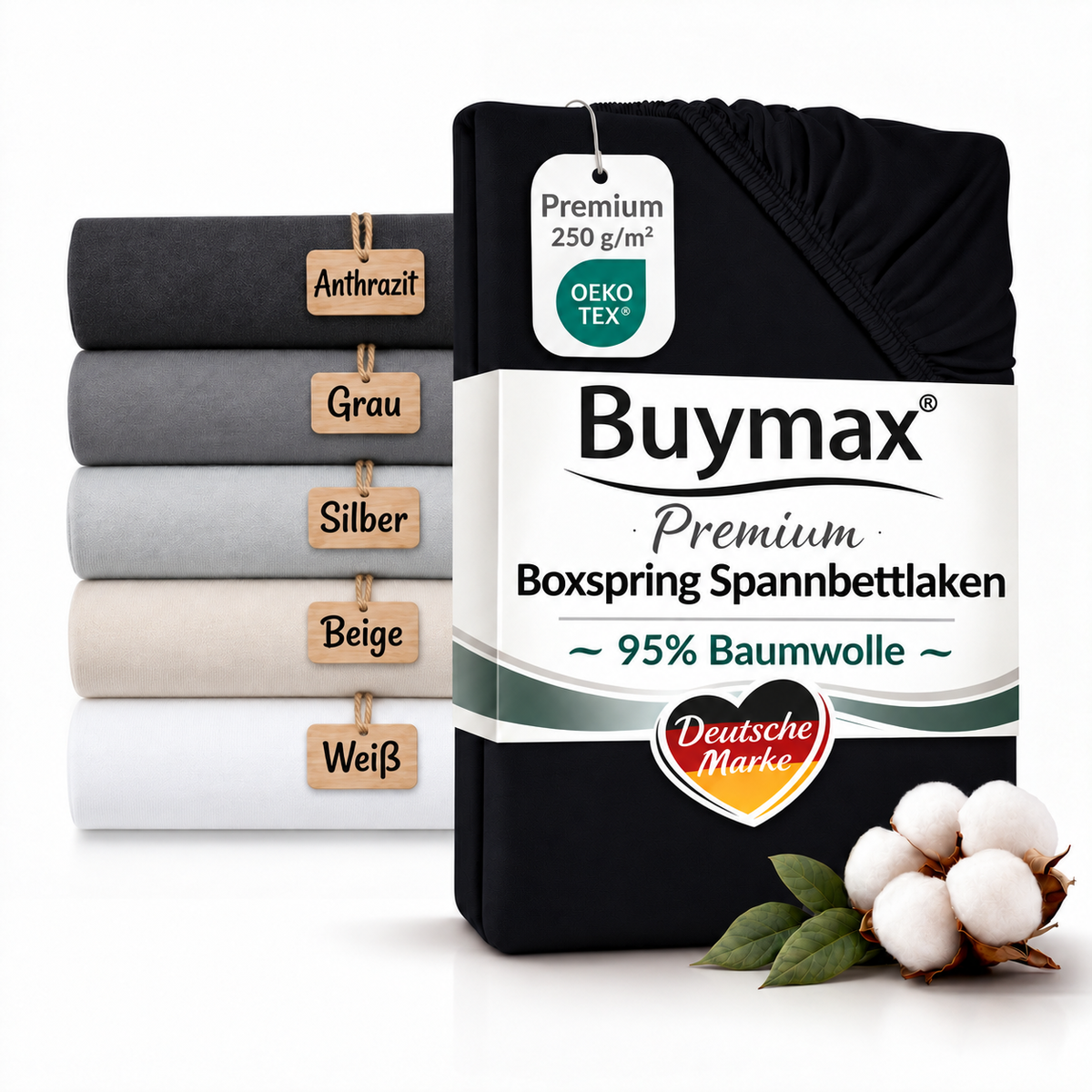 Premium Boxspringbett Spannbettlaken 90x200–100x220 cm