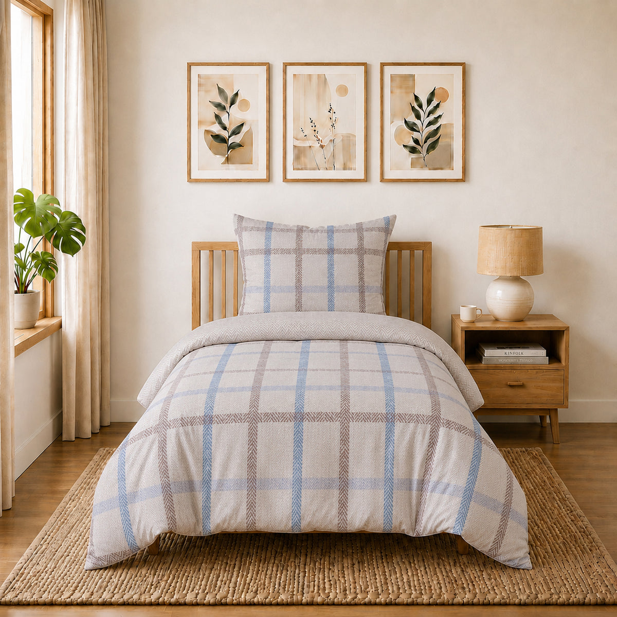 Bettwäsche Peak Beige, Reißverschluss, 80x80 cm Kissenbezug, Polycotton – Bild 1