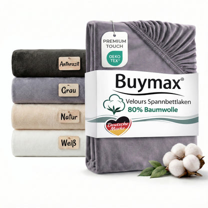 Premium Baumwoll Velours Spannbettlaken 140x200 cm – 160x200 cm