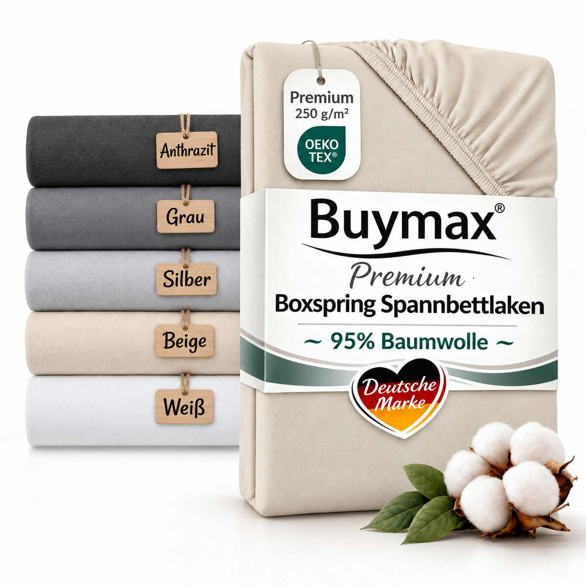 Premium Boxspringbett Spannbettlaken 180x200–200x220 cm