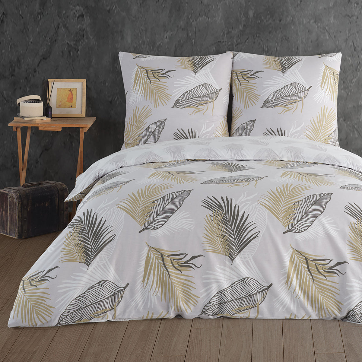 Renforcé bed linen set "Sonella", 100% cotton, zipper, 80x80 cm pillowcase