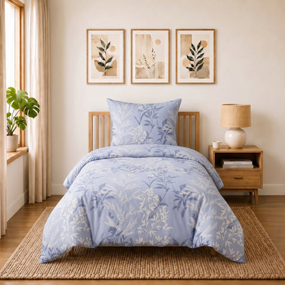 Bettwäsche Nobel Blau, Reißverschluss, 80x80 cm Kissenbezug, Polycotton – Bild 9