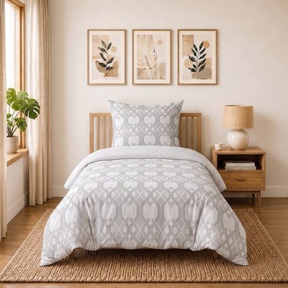 Bettwäsche Nexus Grau, Reißverschluss, 80x80 cm Kissenbezug, Polycotton – Bild 9