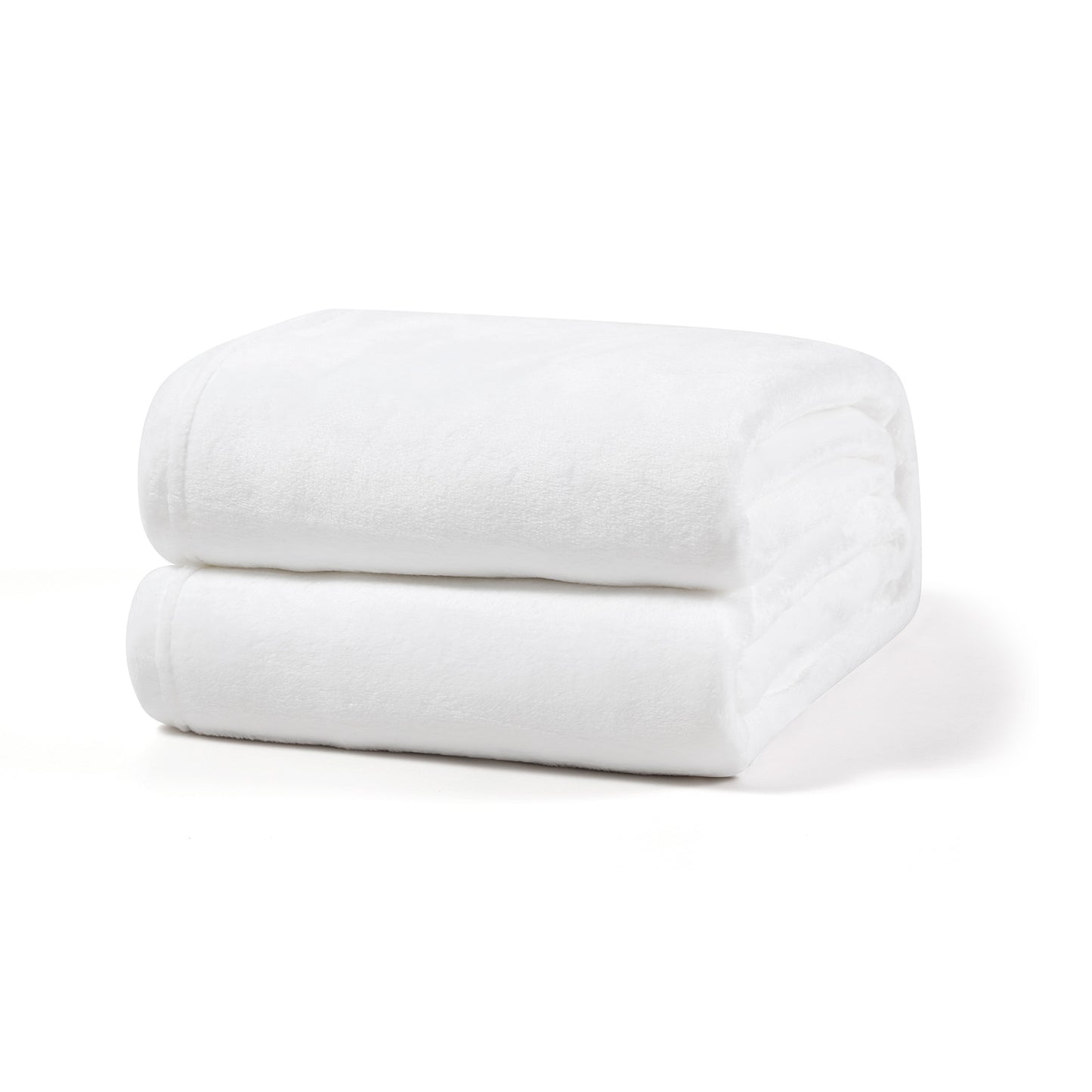 Fleece-Decke, dicke Kuscheldecke aus Fleece, Weiß, 220x240 cm 