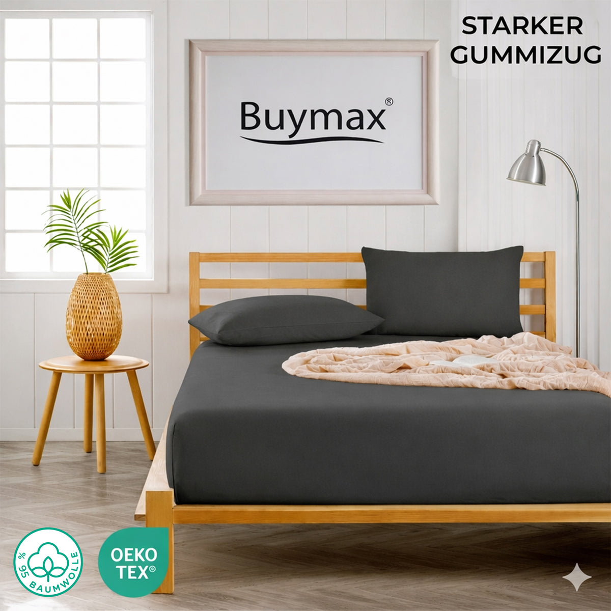 Premium Boxspringbett Spannbettlaken 140x200–160x220 cm – Buymax