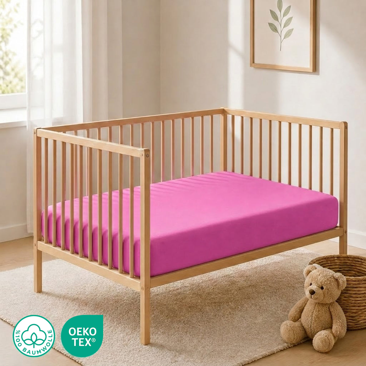 Jersey fitted sheet, for babies and children