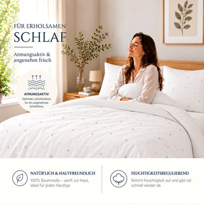 Renforcé Bettwäsche "Laven", 100 % Baumwolle, Reißverschluss