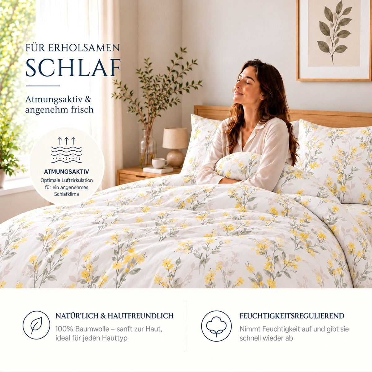 Renforcé Bettwäsche "Liova", 100 % Baumwolle, Reißverschluss