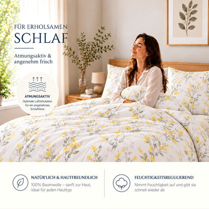 Renforcé Bettwäsche "Liova", 100 % Baumwolle, Reißverschluss