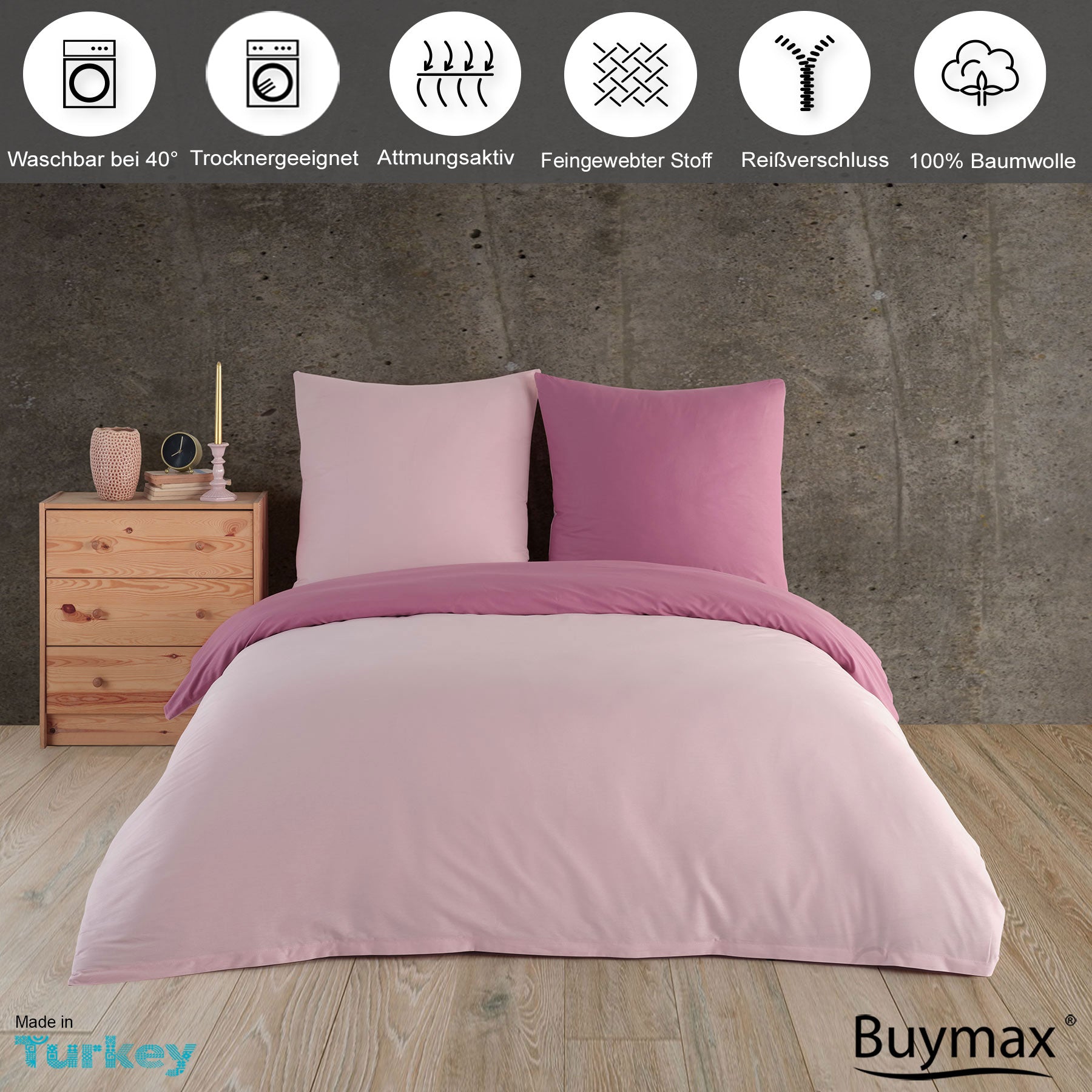 Uni Renforce Bettwäsche von Buymax aus Baumwolle