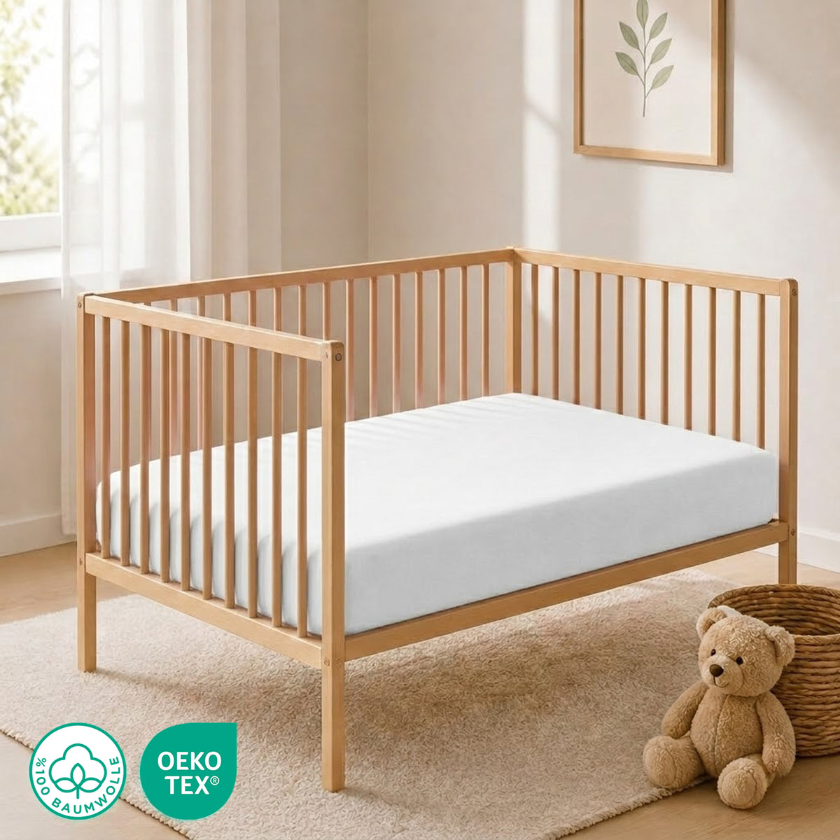 Jersey fitted sheet, for babies and children