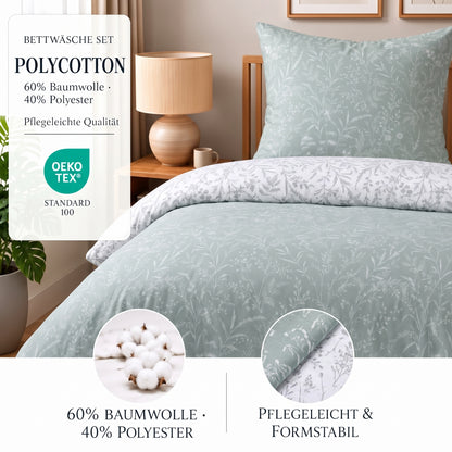 Bettwäsche Blossom, Reißverschluss, 80x80 cm Kissenbezug, Polycotton – Bild 3