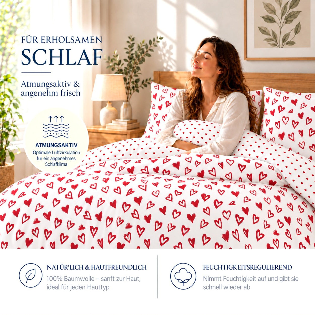 Renforcé Bettwäsche "Solene", 100 % Baumwolle, Reißverschluss