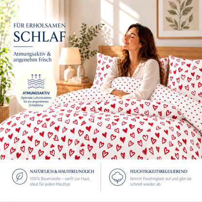Renforcé Bettwäsche "Solene", 100 % Baumwolle, Reißverschluss