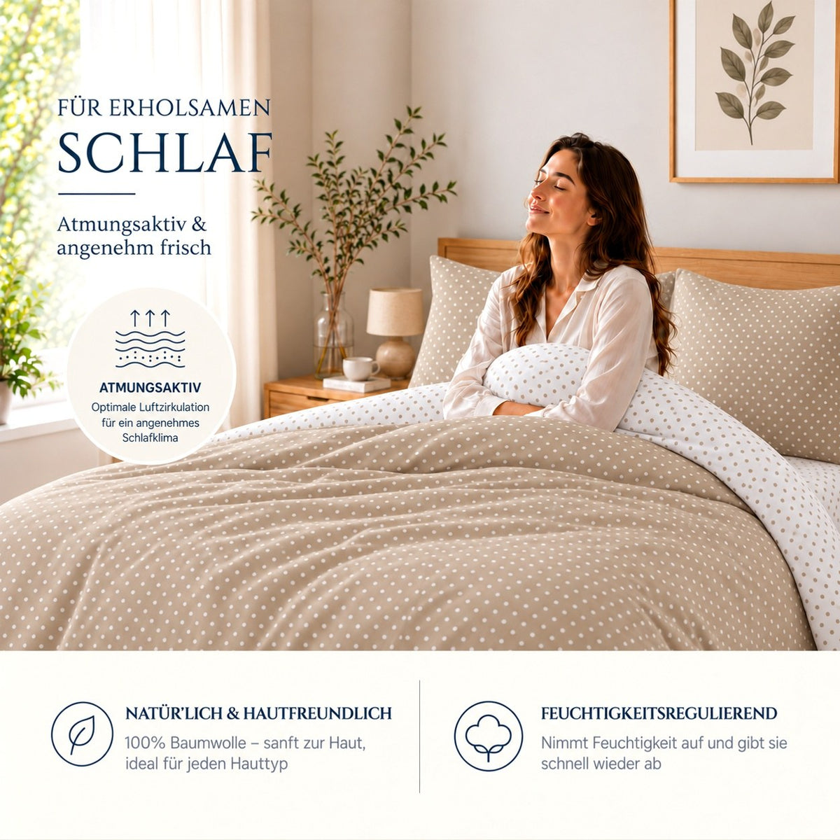 Renforcé Bettwäsche "Meluna", 100 % Baumwolle, Reißverschluss