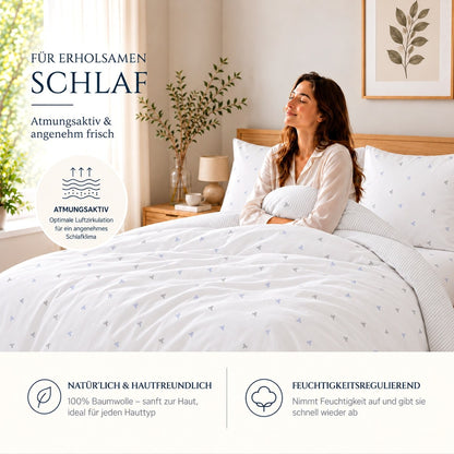 Renforcé Bettwäsche "Laven", 100 % Baumwolle, Reißverschluss