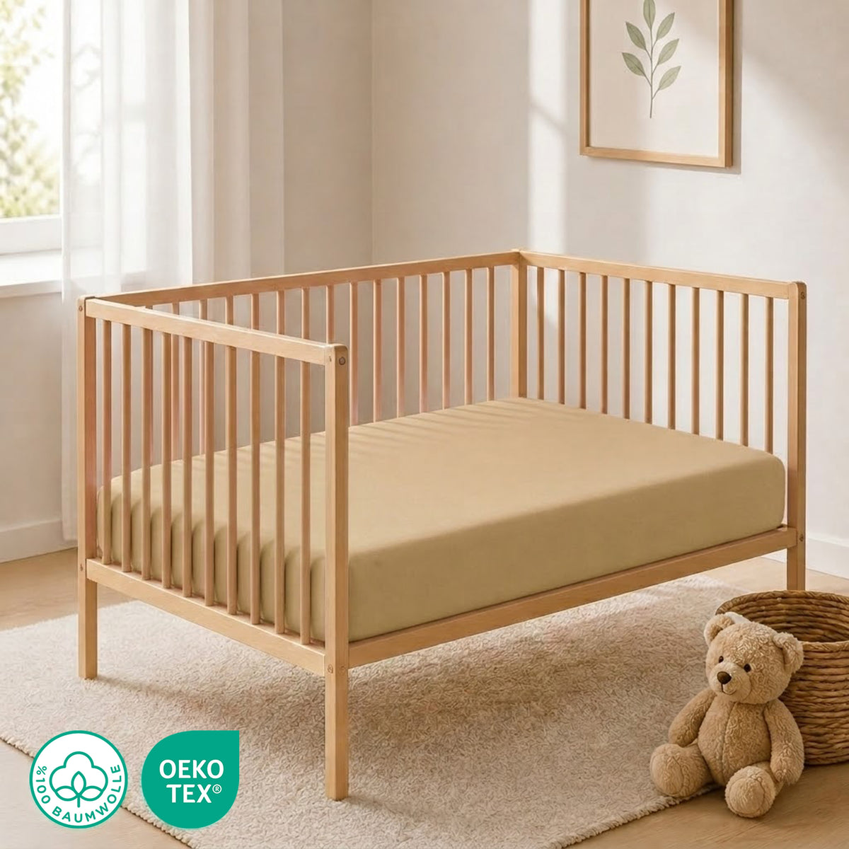 Jersey fitted sheet, for babies and children