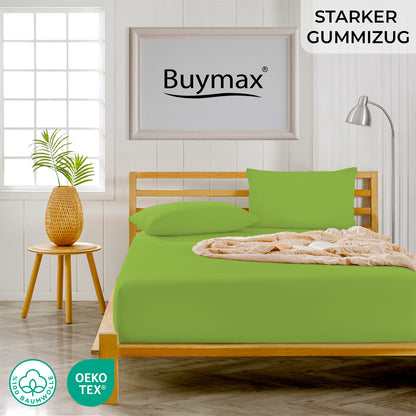 Topper Jersey Spannbettlaken 120x200 cm – Apfelgrün – Bild 2