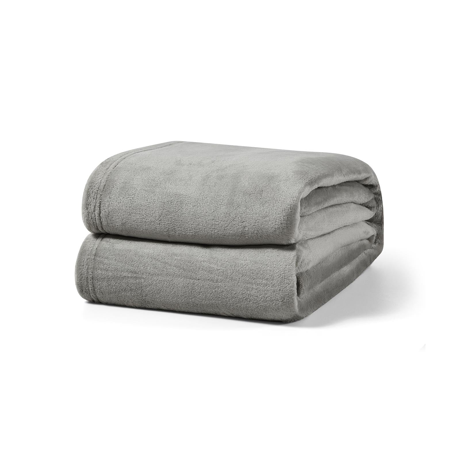 Fleece-Decke, dicke Kuscheldecke aus Fleece, Grau