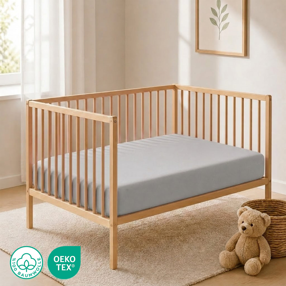 Jersey fitted sheet, for babies and children