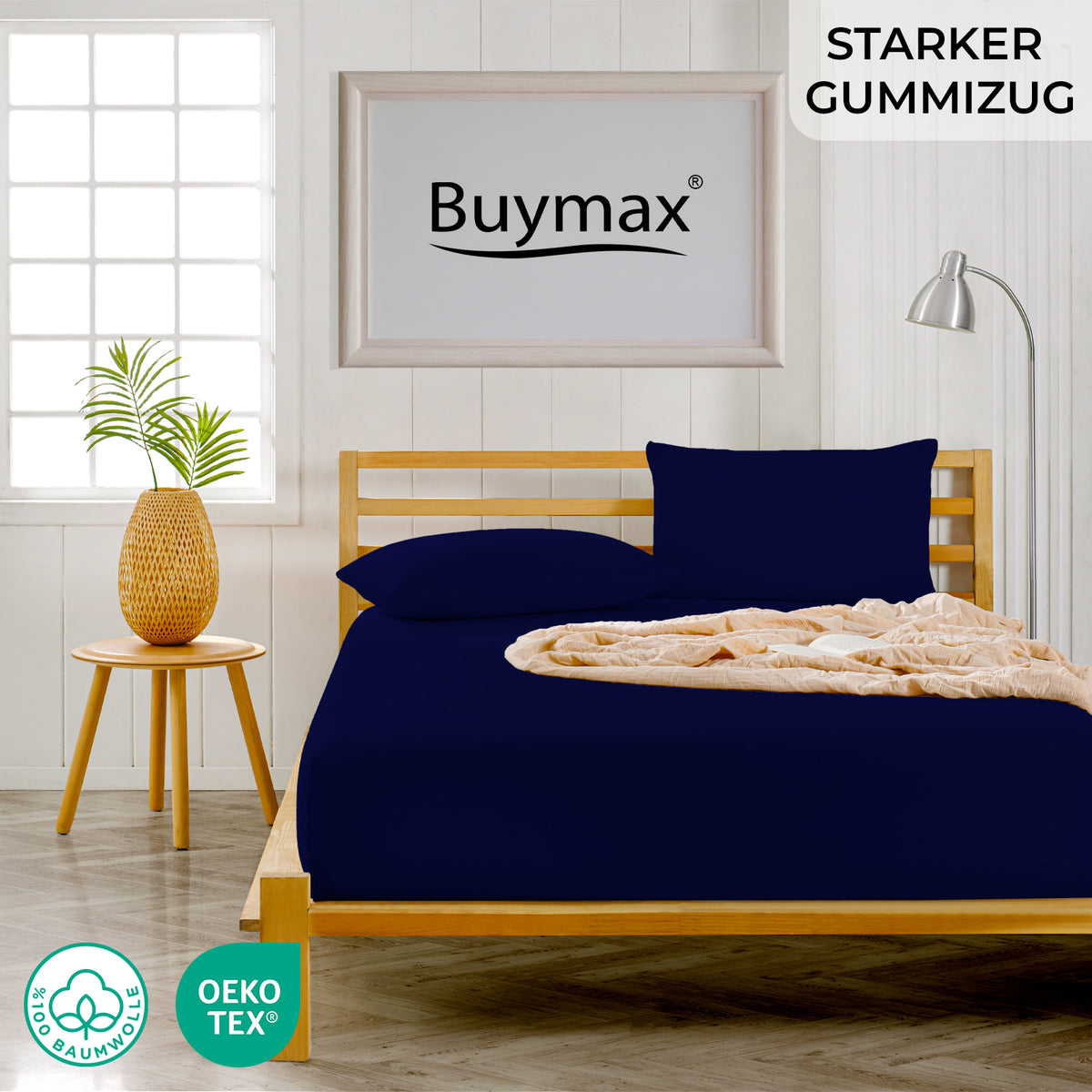 Premium Boxspringbett Spannbettlaken 90x200–100x220 cm