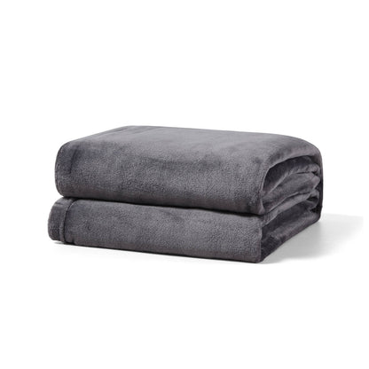 Fleece-Decke, flauschige Kuscheldecke aus Fleece, Anthrazit