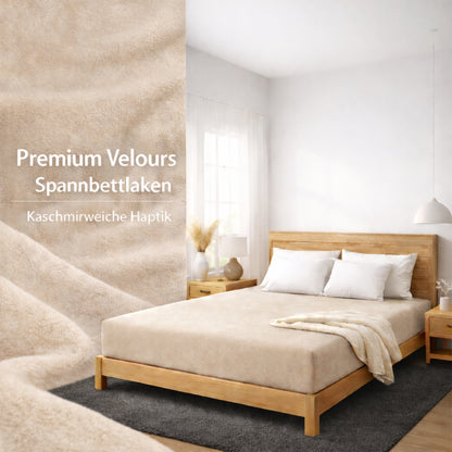 Premium Baumwoll Velours Spannbettlaken 90x200-100x200 cm