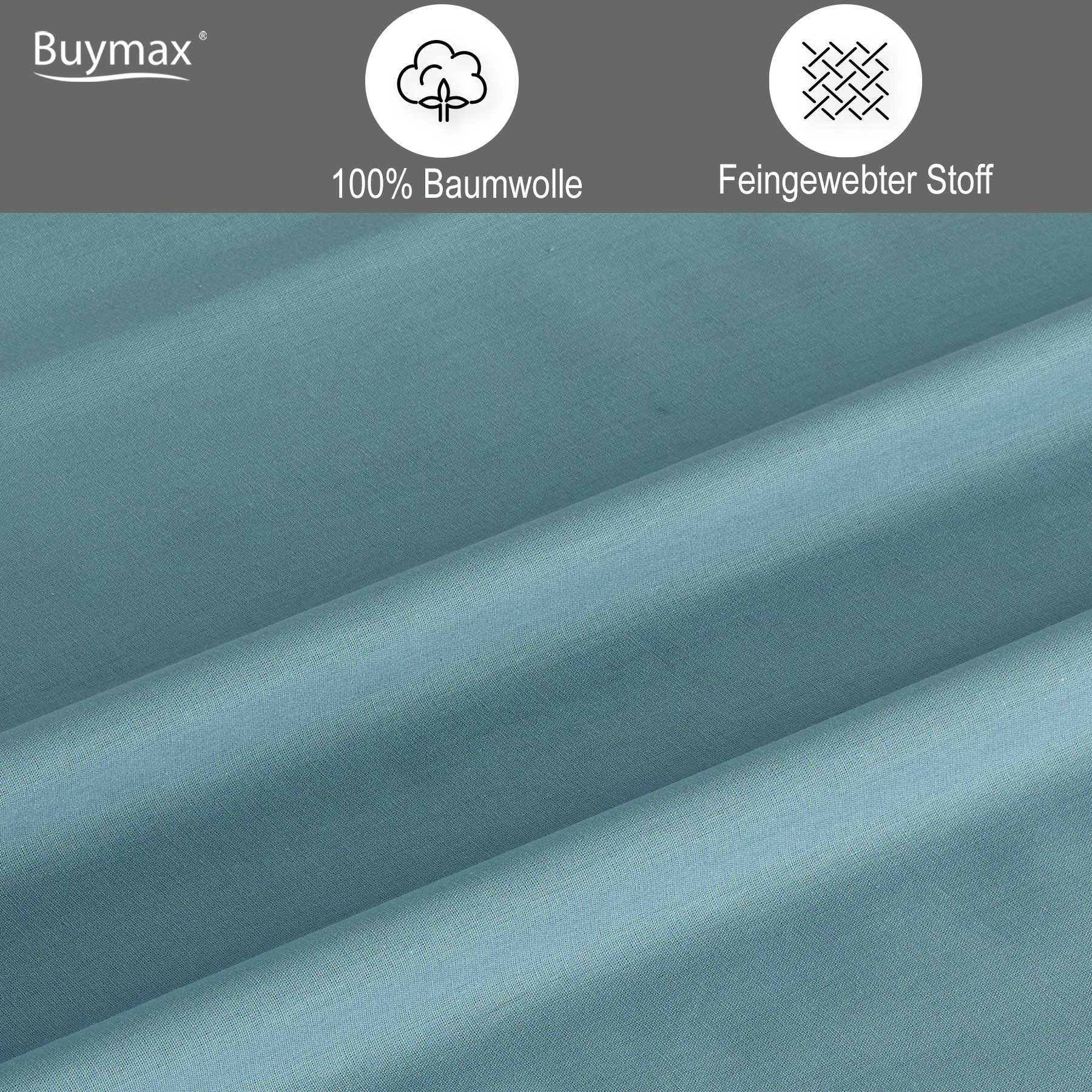 Renforcé Wende-Bettwäsche Set, 100% Baumwolle, Reißverschluss, 80x80 c –  Buymax